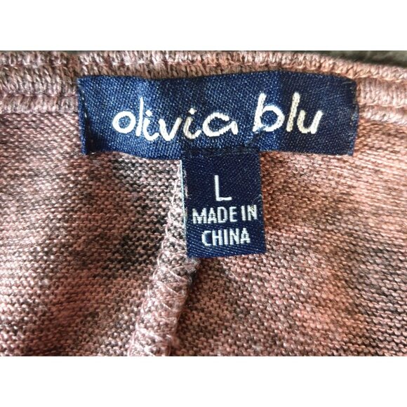 Olivia Blu Knit Tie Front Top L Burgundy Black Stars Cinch LS Boho Y2K Casual - Picture 5 of 6